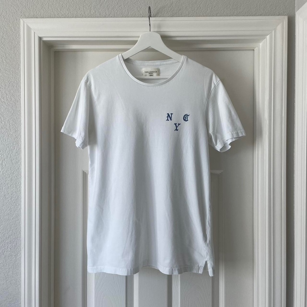 t-bar x cotton on white nyc graphic crewneck t-shirt